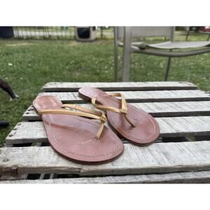Tory Burch Terra Thong Sandals Size 9 Tan Flip Flop Beach Casual Sandal Women